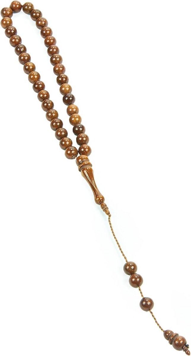 Islamic Prayer Beads – 33 Wooden Tasbih (8mm Round Cuts) for Daily Dhikr & Gifts - ihvan