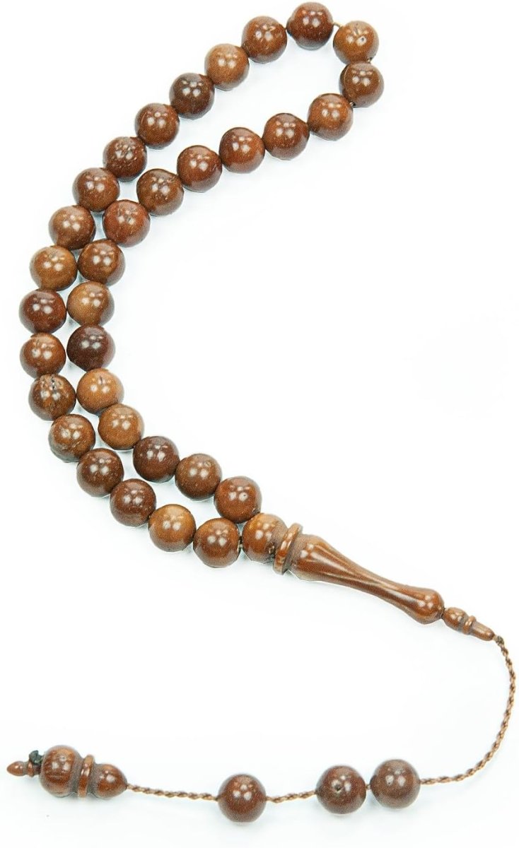 Islamic Prayer Beads – 33 Wooden Tasbih (8mm Round Cuts) for Daily Dhikr & Gifts - ihvan