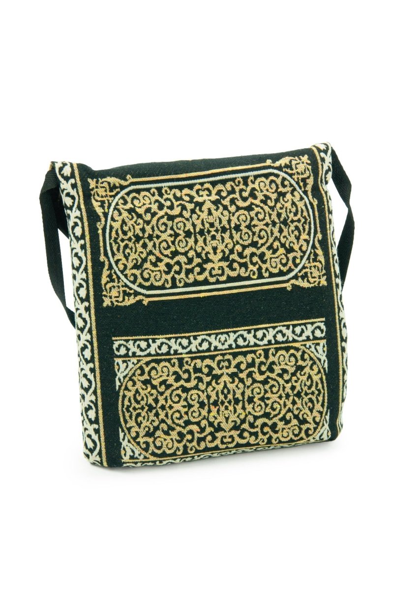 Kaaba Cover Pattern Portable Prayer Rug with Shoulder Bag – Gobelin Fabric - ihvan