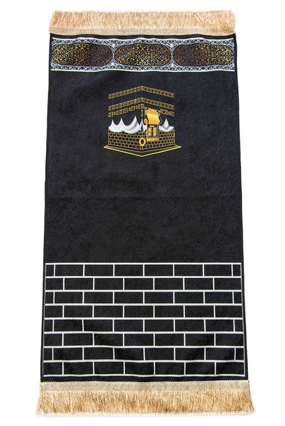 Kaaba Pattern Kids Prayer Mat – Soft Cotton, Lightweight Digital Print - ihvan