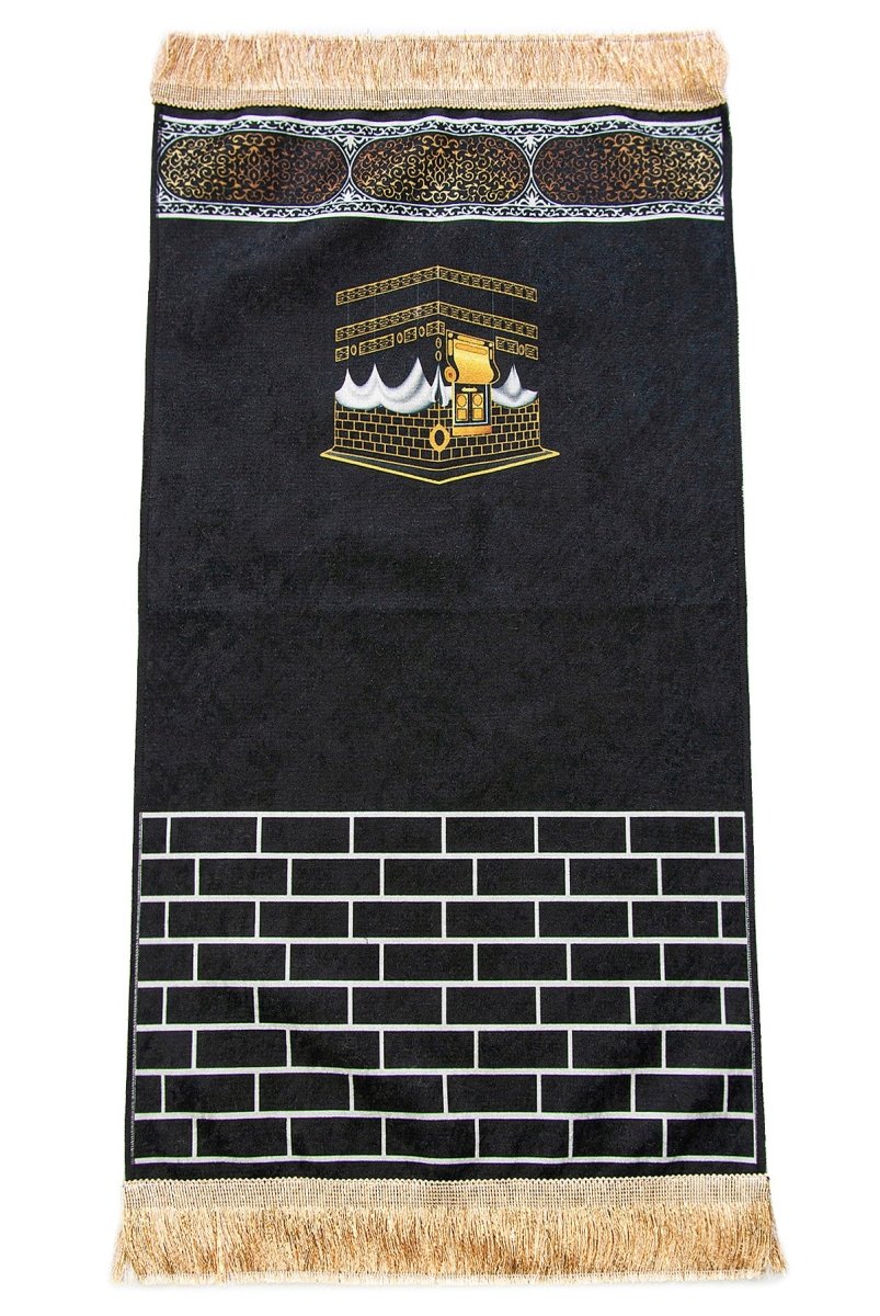 Kaaba Pattern Kids Prayer Mat – Soft Cotton, Lightweight Digital Print - ihvan