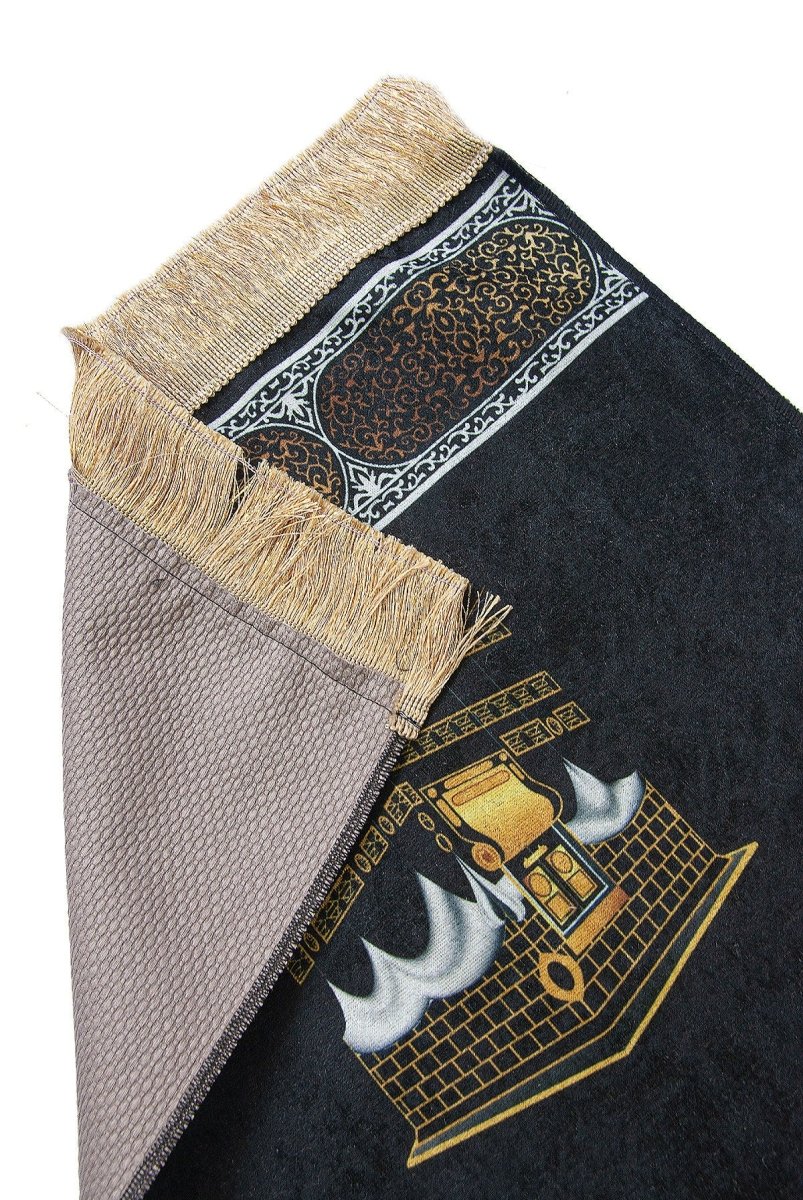 Kaaba Pattern Kids Prayer Mat – Soft Cotton, Lightweight Digital Print - ihvan