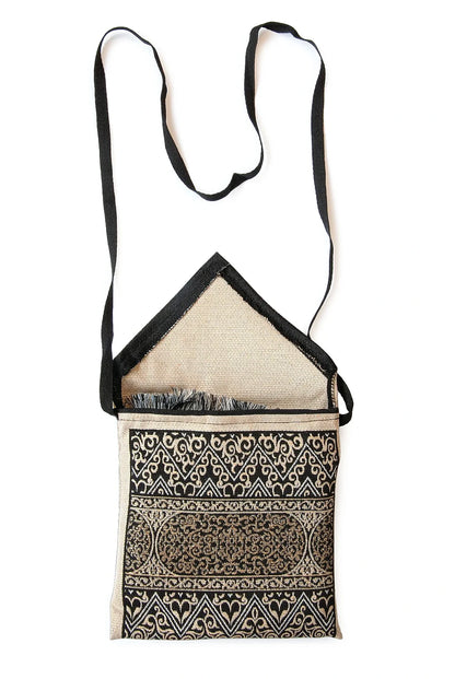 Kaaba Patterned Chenille Prayer Mat Set with Carry Bag
