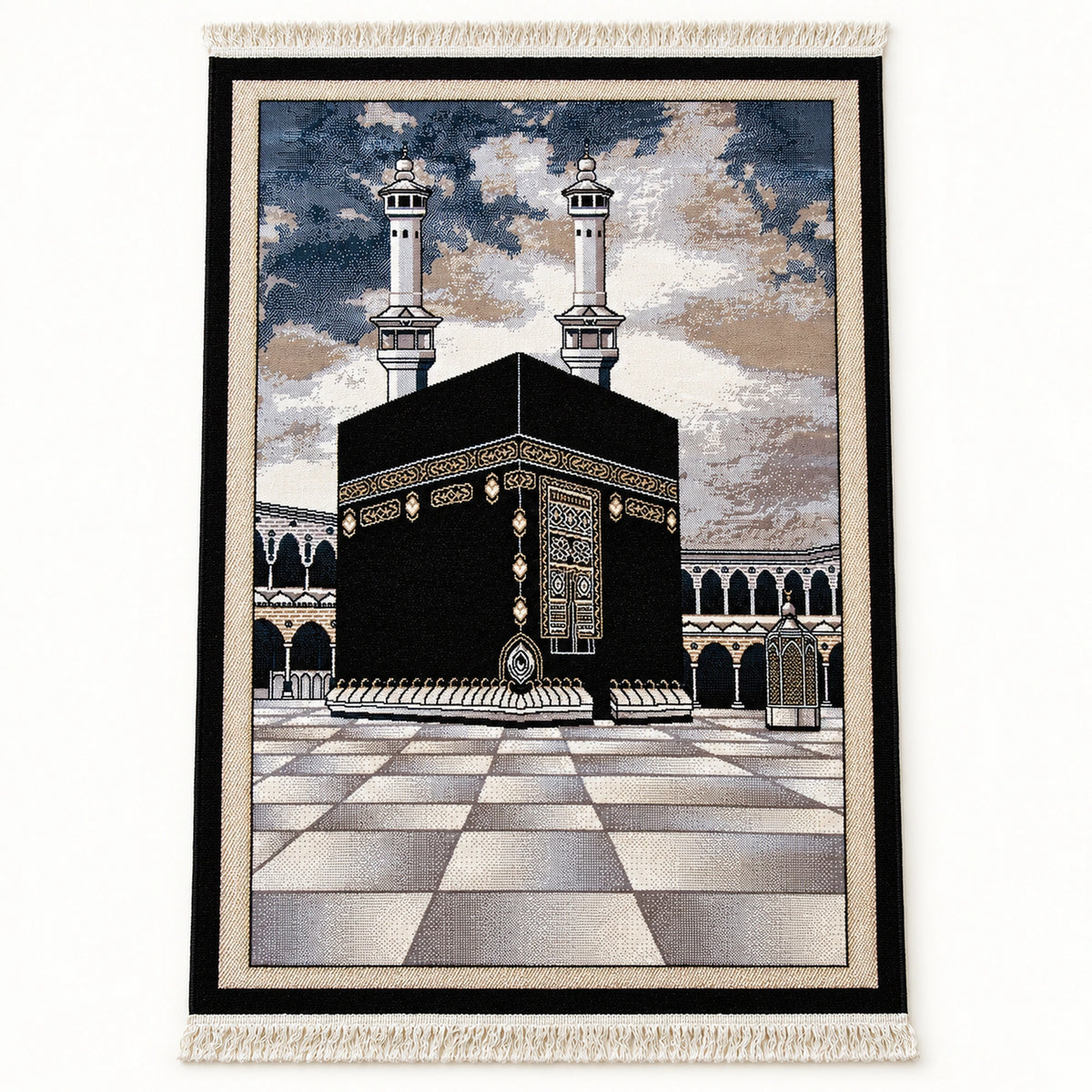 Luxury Kaaba Woven Carpet Prayer Mat – Thick Soft Prayer Rug