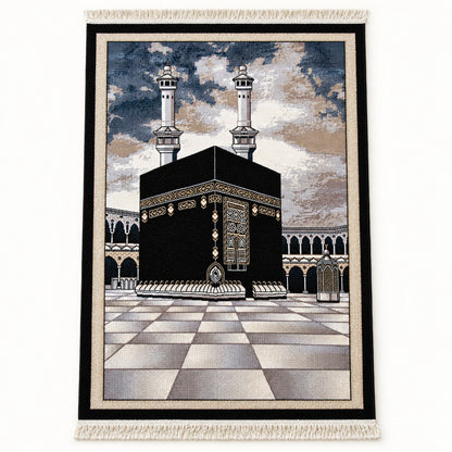 Luxury Kaaba Woven Carpet Prayer Mat – Thick Soft Prayer Rug