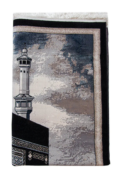 Luxury Kaaba Woven Carpet Prayer Mat – Thick Soft Prayer Rug