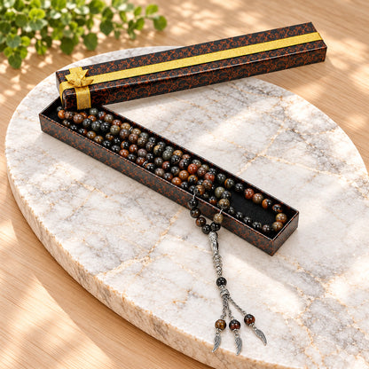 Natural Onyx Stone Tasbih – 99 Beads – Round Cut