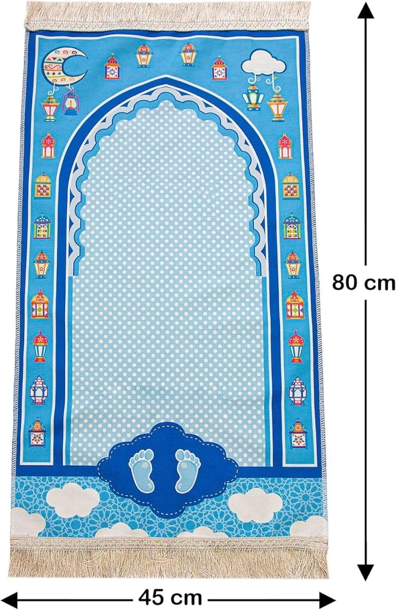 Kids Muslim Prayer Rug – Soft and Comfortable Islamic Sajadah, Patterned - ihvan