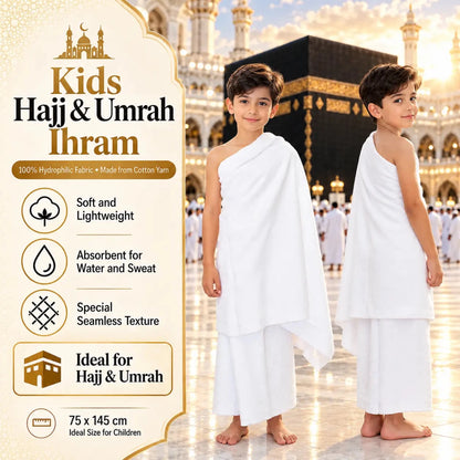 Kids Two-Piece Cotton Ihram Set for Hajj & Umrah - ihvan