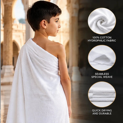 Kids Two-Piece Cotton Ihram Set for Hajj & Umrah - ihvan