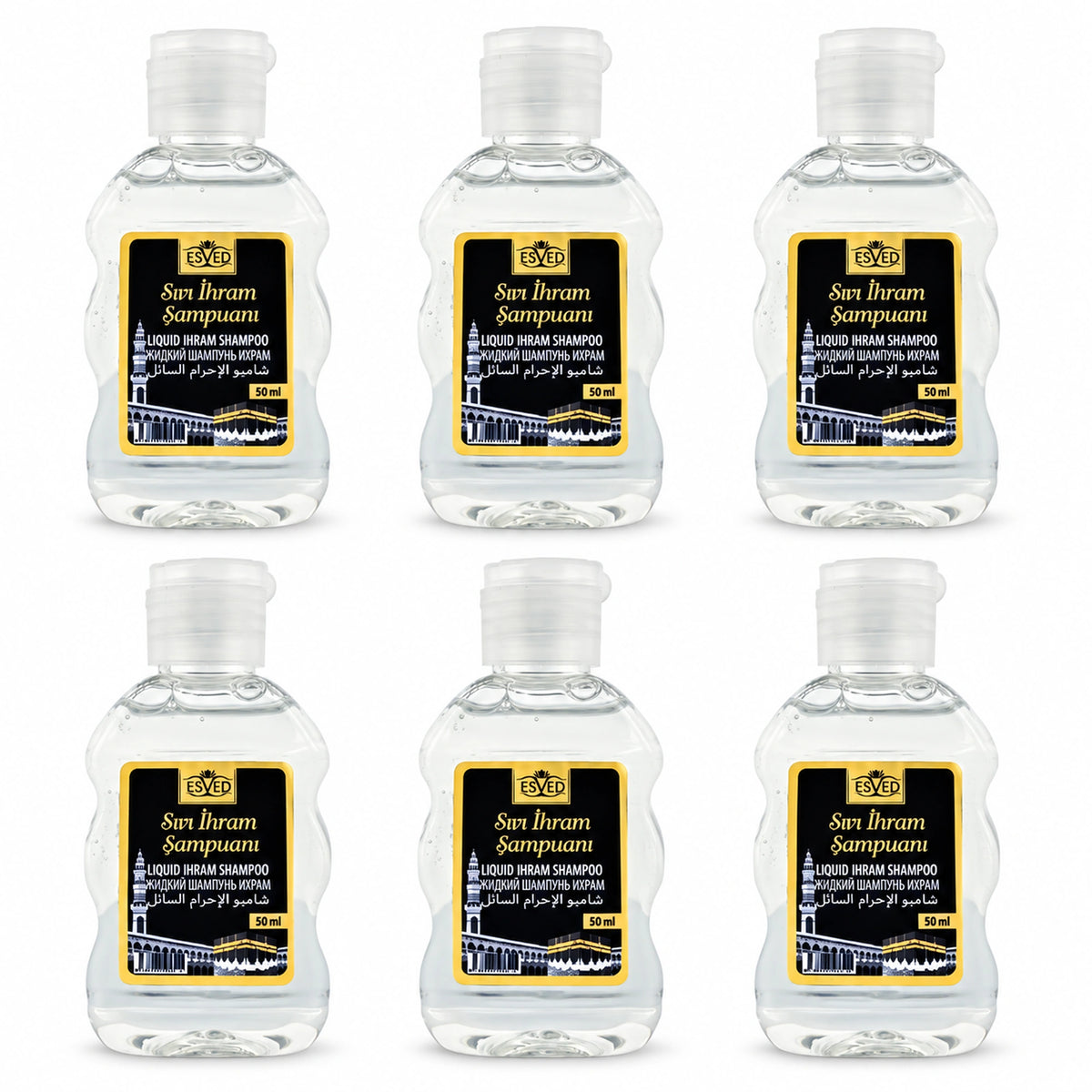 6-Pack Fragrance-Free Ihram Shampoo for Hajj & Umrah – 50 ml