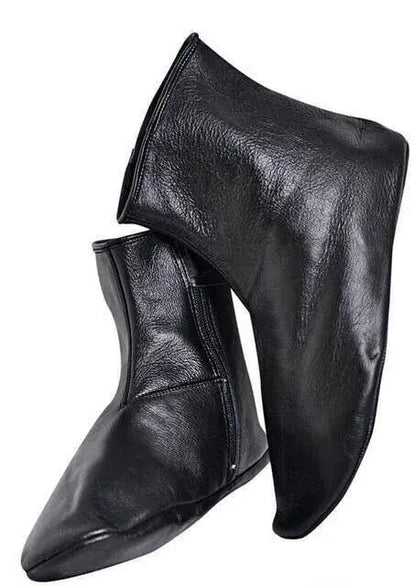 Sheepskin Leather Khuff Socks – Lined Zippered Wudu Socks with Ankle Button