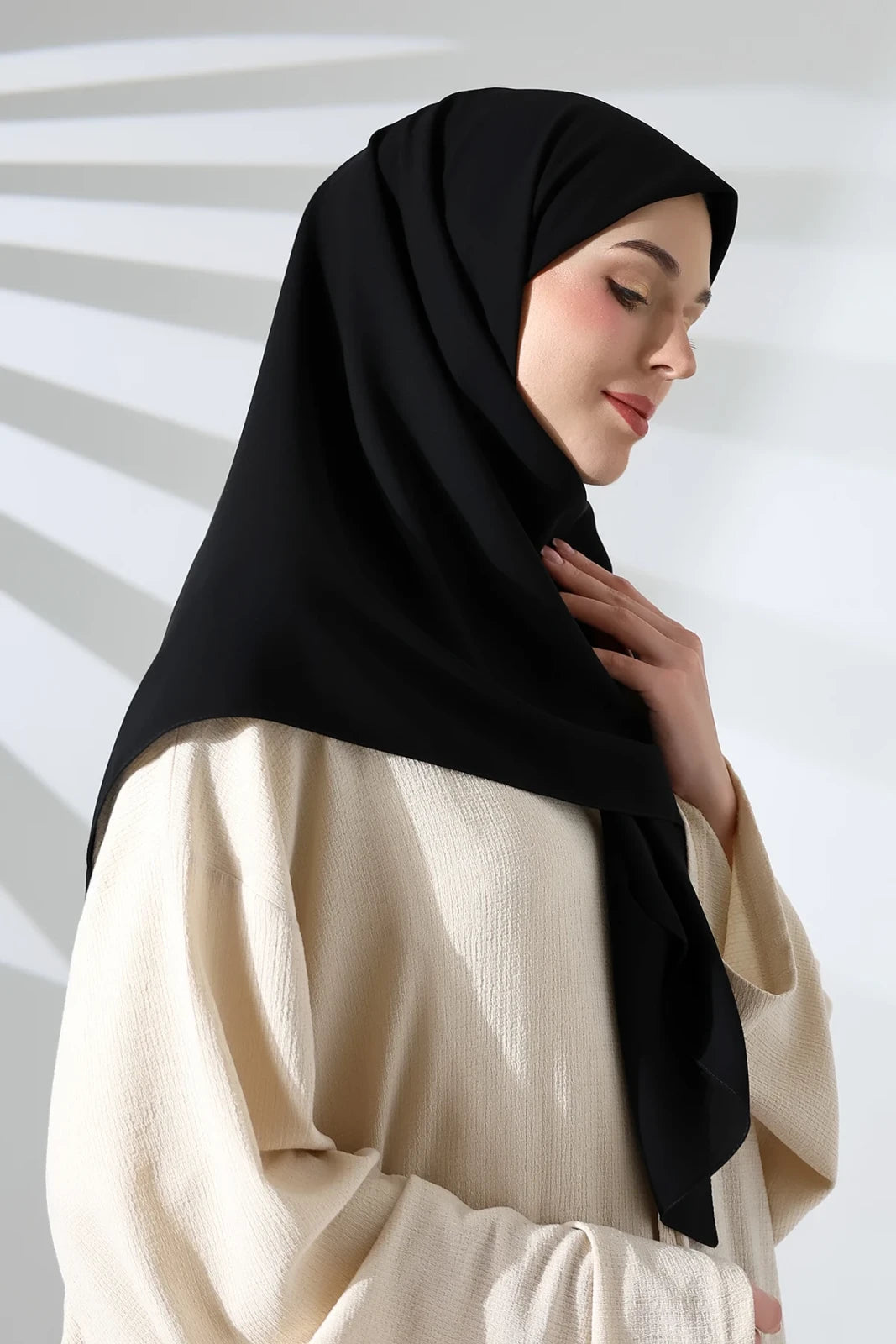 Large Crepe Hijab Scarf – Square Modest Headscarf