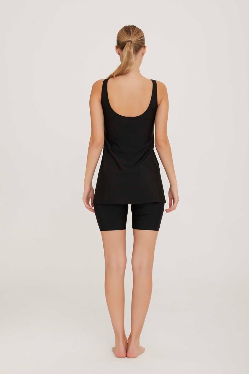 Lapieno 3602 - 24 Black Veera Semi - Closed Pool Swimsuit - ihvan