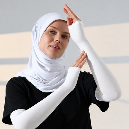 Women’s Long Modesty Arm Sleeves with Palm Coverage