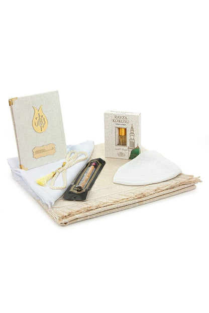 Luxury Dowry Islamic Gift Set – Velvet Yasin Book, Prayer Rug, Tasbeeh & Groom Bride Essentials - ihvan