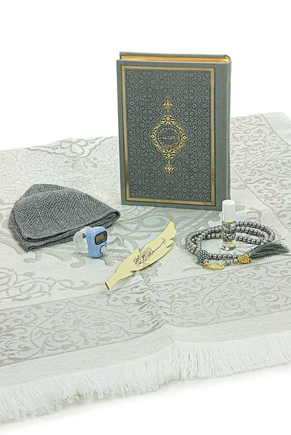 Luxury Dowry Quran Set with Prayer Rug, Digital Zikr Counter, and Tasbeeh – Groom’s Set - ihvan