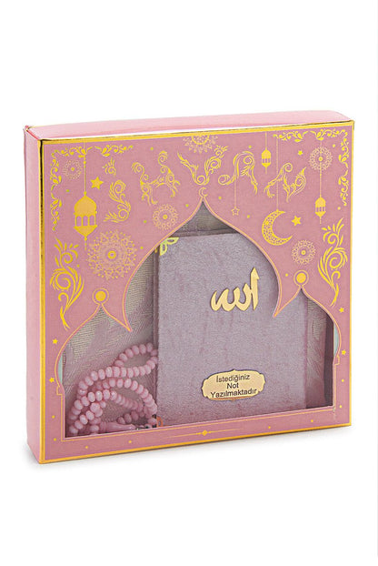 Luxury Mevlut Gift Set – Velvet Yasin Book with Name, Tafta Prayer Rug & Crystal Tasbeeh - ihvan