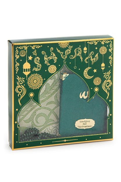 Luxury Mevlut Gift Set – Velvet Yasin Book with Name, Tafta Prayer Rug & Crystal Tasbeeh - ihvan