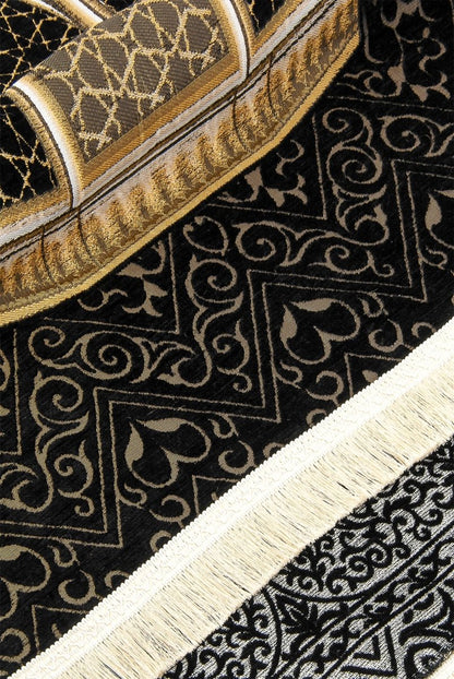 Maqam Ibrahim Model Ultra Luxury Chenille Prayer Rug - ihvan