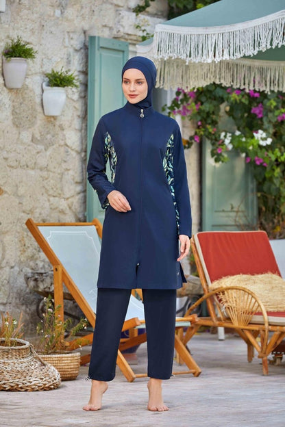 Maresiva 8284 - 24 Dark Navy Plus Size Full Coverage Modest Swimsuit - ihvan
