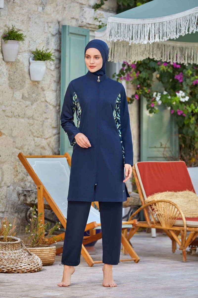 Maresiva 8284 - 24 Dark Navy Plus Size Full Coverage Modest Swimsuit - ihvan