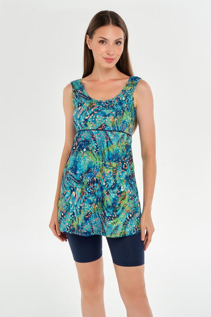 Maresiva Claire Sleeveless Semi - Closed Hijab Swimsuit 2609 - 25 Navy Blue - ihvan