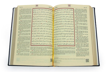 Medium Size Holy Quran with German Translation & Kufi Hat | Gilded Islamic Gift Set for Prayer & Reflection - ihvan