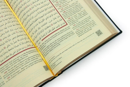 Medium Size Holy Quran with German Translation & Kufi Hat | Gilded Islamic Gift Set for Prayer & Reflection - ihvan