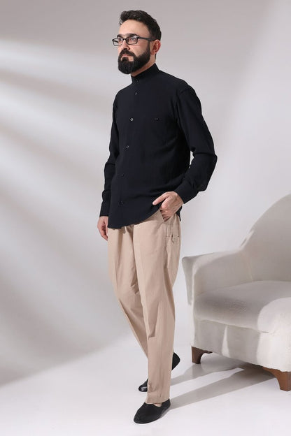 Men's Beige Çınar Beach Side Pocket Relaxed Fit Elastic Waist Cargo Pants - ihvan