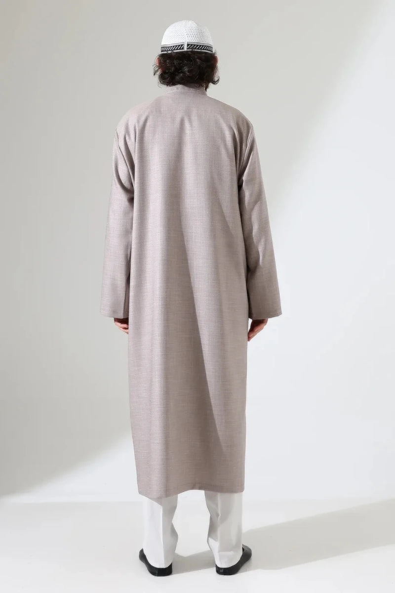 Men’s Bukhara Collar Jubbah – Half-Lined Buttoned Islamic Robe - ihvan