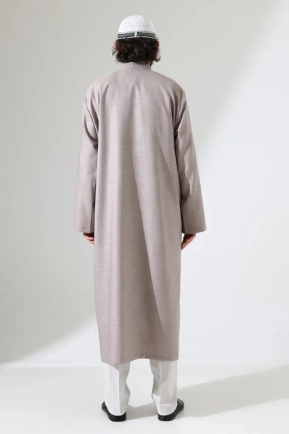 Men’s Bukhara Collar Jubbah – Half-Lined Buttoned Islamic Robe - ihvan