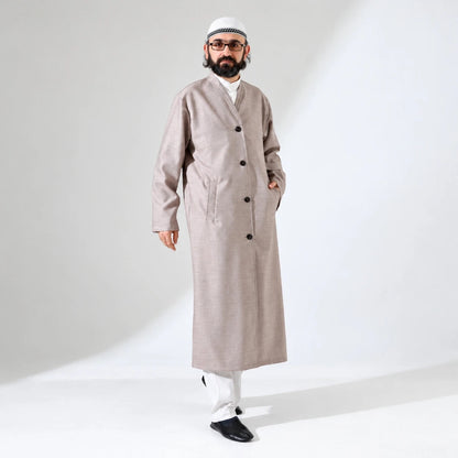 Men’s Bukhara Collar Jubbah – Half-Lined Buttoned Islamic Robe - ihvan