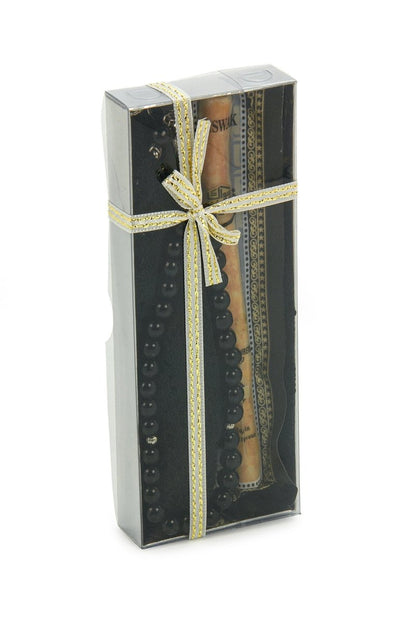 Men’s Muslim Kufi Hat Set with Tasbih Prayer Beads & Miswak, Islamic Gift for Ramadan, Eid Mubarak, Hajj & Umrah - ihvan