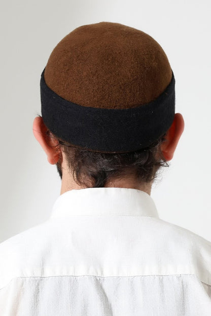Men’s Muslim Kufi Hat – Two - Tone Felt Wool Dervish Cap - ihvan