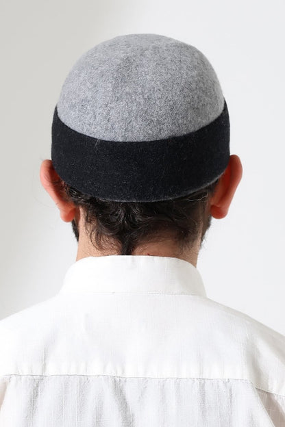 Men’s Muslim Kufi Hat – Two - Tone Felt Wool Dervish Cap - ihvan