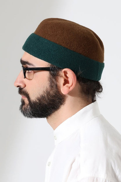Men’s Muslim Kufi Hat – Two - Tone Felt Wool Dervish Cap - ihvan