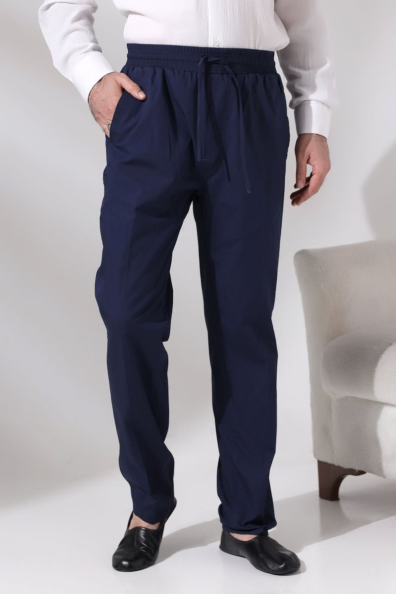 Men's Navy Blue Çınar Beach Side Pocket Relaxed Fit Elastic Waist Cargo Pants - ihvan