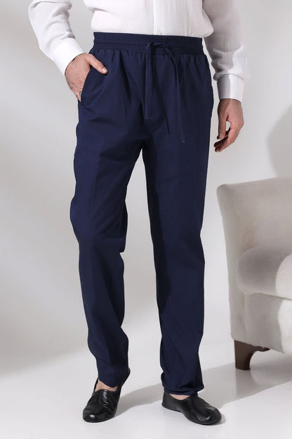 Men's Navy Blue Çınar Beach Side Pocket Relaxed Fit Elastic Waist Cargo Pants - ihvan