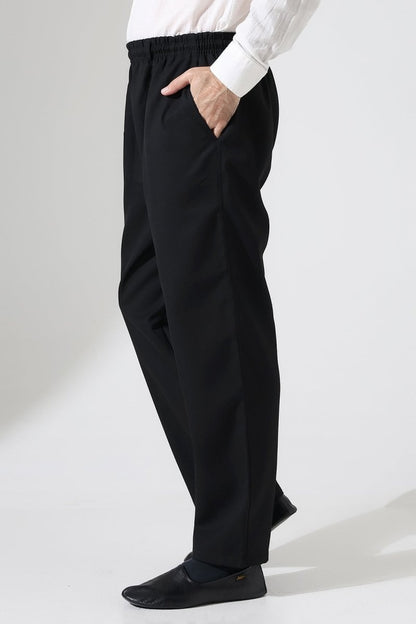 Men's Winter Comfortable Fit Elastic Waist Pocketed Modern Fabric Harem Pants - Black (IHVN) - ihvan