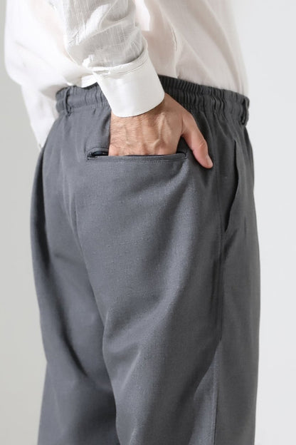 Men's Winter Comfortable Fit Elastic Waist Pocketed Modern Fabric Harem Pants - Grey (IHVN) - ihvan
