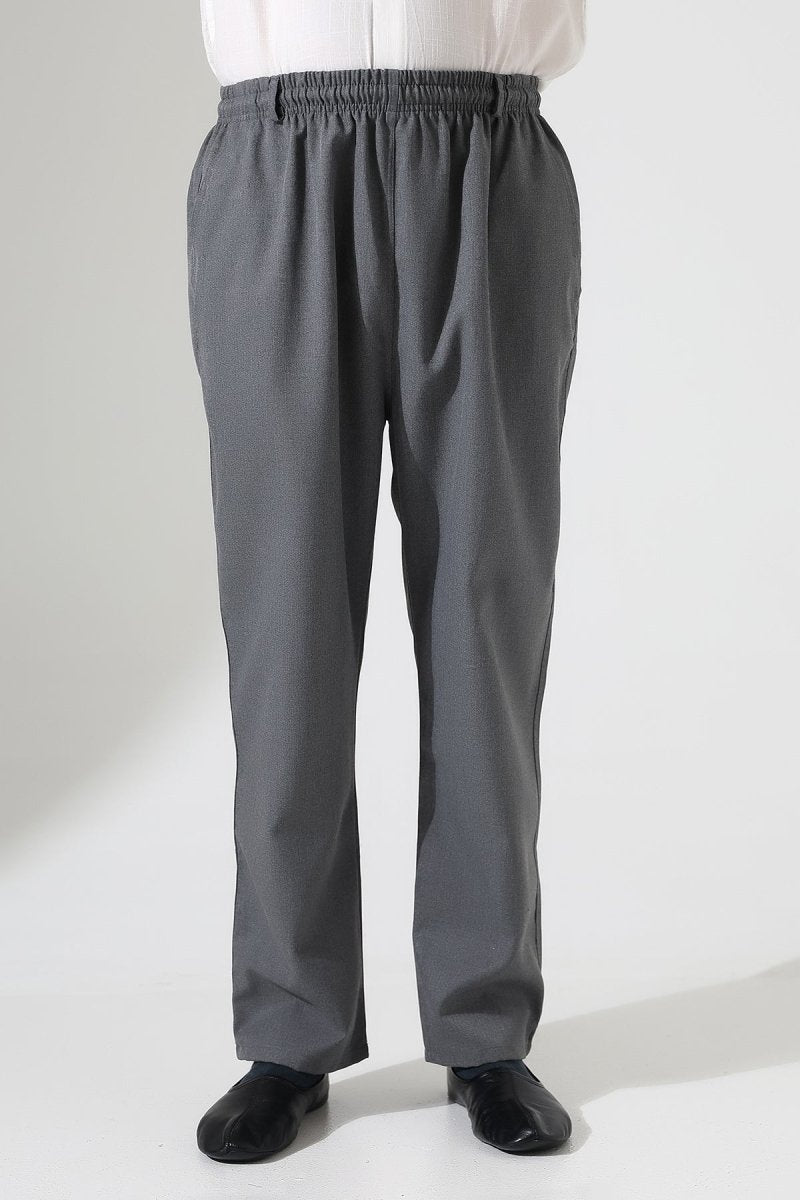 Men's Winter Comfortable Fit Elastic Waist Pocketed Modern Fabric Harem Pants - Grey (IHVN) - ihvan