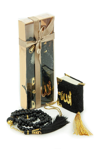 Mini Velvet Quran and Pearl Tasbeeh Gift Set – Elegant Mevlut Favor - ihvan