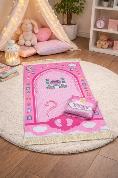 Mother & Daughter Islamic Prayer Set with Prayer Mats, Tasbih & Carry Bags - ihvan