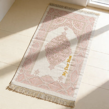 Mother Days Gift - Personalized Prayer Mat and Tasbeeh Pink - ihvan