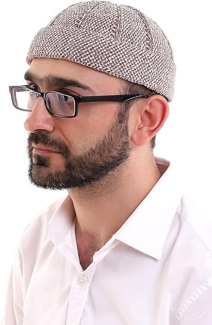 Muslim Men’s Folded Knit Kufi Hat | Prayer Cap | Soft & Breathable Islamic Skullcap (Taqiyah) - ihvan