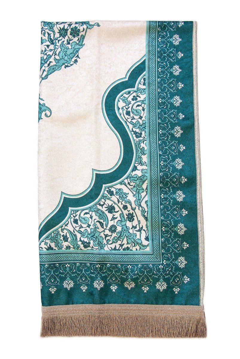 Muslim Prayer Rug with Portable Fabric Bag – Soft Travel Sajadah, Islamic Gift for Eid & Ramadan - ihvan