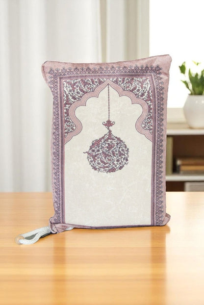 Muslim Prayer Rug with Portable Fabric Bag – Soft Travel Sajadah, Islamic Gift for Eid & Ramadan - ihvan