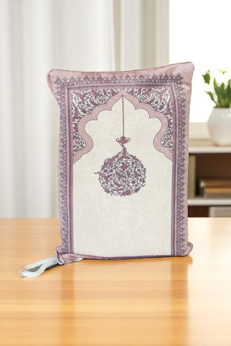 Muslim Prayer Rug with Portable Fabric Bag – Soft Travel Sajadah, Islamic Gift for Eid & Ramadan - ihvan