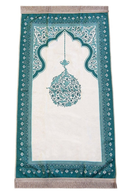 Muslim Prayer Rug with Portable Fabric Bag – Soft Travel Sajadah, Islamic Gift for Eid & Ramadan - ihvan